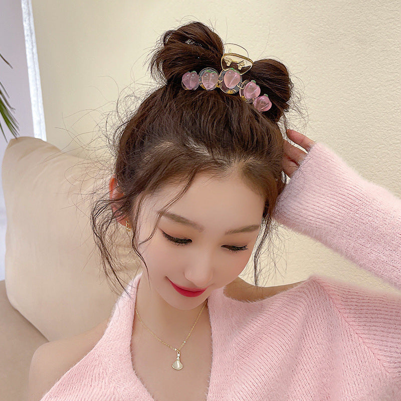 Wholesale Transparent Pink Peach Clip